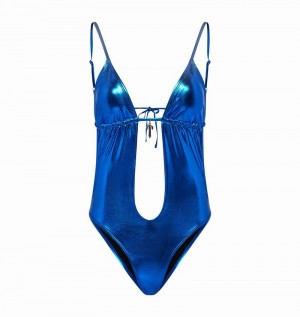 Bañador Trapstar Metallic Cutout One Piece Mujer Azules | NEISXD-325