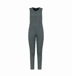 Body Trapstar Jacquard Zip Front Catsuit Mujer Grises | HJGVFE-489