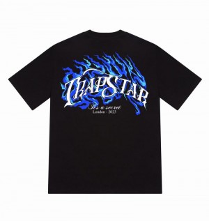 Camiseta Trapstar Chrome Flame SS23 Tee Hombre Negros | KOWDUA-243