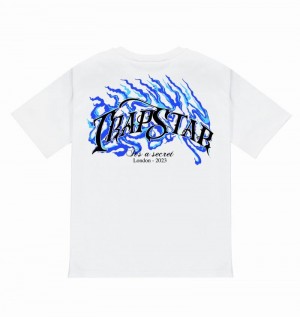 Camiseta Trapstar Chrome Flame SS23 Tee Hombre Blancos | TZDLWA-247