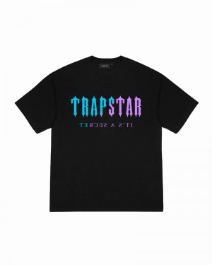 Camiseta Trapstar Decoded Aqua Edition Tee Hombre Negros | XLWJSN-074