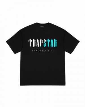 Camiseta Trapstar Decoded Teal Edition Tee Hombre Negros | QAKSDJ-027