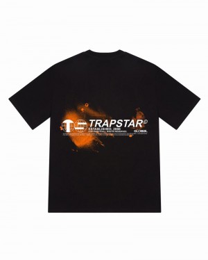 Camiseta Trapstar Global Distribution Tee Hombre Negros | ZMOBGR-642