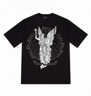 Camiseta Trapstar Global Triumph Tee Hombre Negros | NLSUEV-714