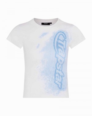 Camiseta Trapstar Hyperdrive Baby Tee Mujer Blancos Azules | HLQGYP-406