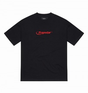 Camiseta Trapstar Hyperdrive Embroidered Tee Hombre Negros Rojos | MHKTSP-895
