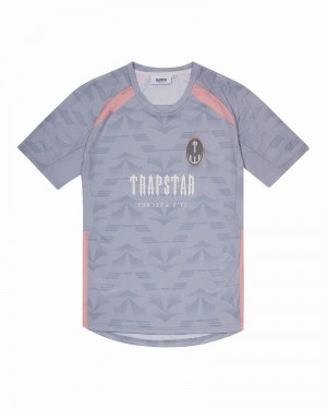 Camiseta Trapstar Irongate Football Jersey Hombre Grises Rosas | TOZKSR-780