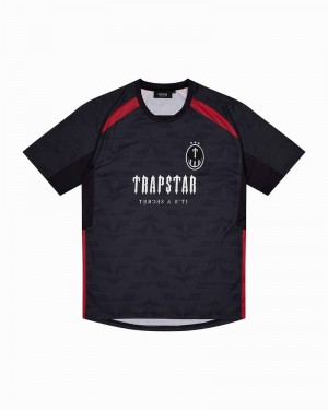 Camiseta Trapstar Irongate Football Jersey Hombre Negros Rojos | LPUKBZ-894