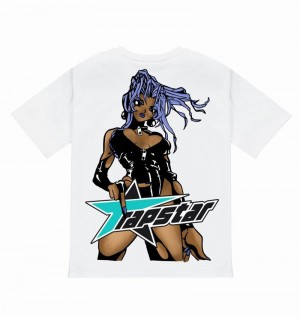 Camiseta Trapstar Rockstar Tee Hombre Blancos | WXTLAV-932