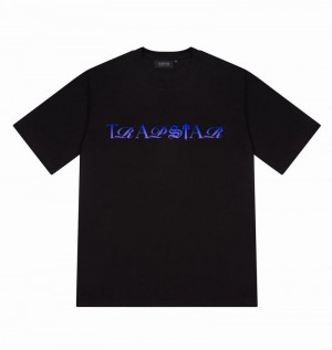 Camiseta Trapstar Script Fade Tee Hombre Negros Azules | FRULQA-307