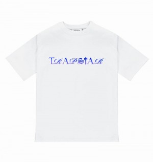 Camiseta Trapstar Script Fade Tee Hombre Blancos Azules | YCZSRN-436