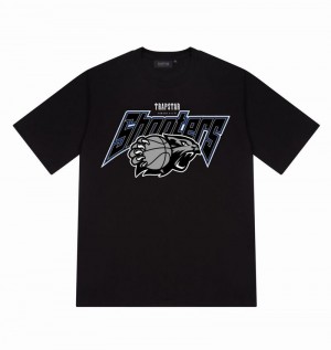 Camiseta Trapstar Shooters Playoff Tee Hombre Negros | IMAHFB-027