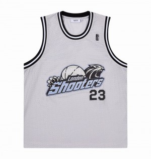 Camiseta Trapstar Shooters SS23 Basketball Vest Hombre Grises Azules | EPWBQX-349