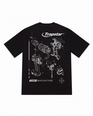 Camiseta Trapstar TRP Manufacture Tee Hombre Negros | AGEBQX-472