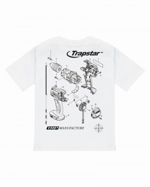 Camiseta Trapstar TRP Manufacture Tee Hombre Blancos | KHJMEO-937