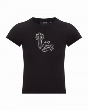 Camiseta Trapstar TS Baby Tee Mujer Negros | YGQBUF-637
