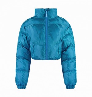 Chamarras Trapstar Cropped T Jacquard Puffer Mujer Turquesa | WMEKZS-105