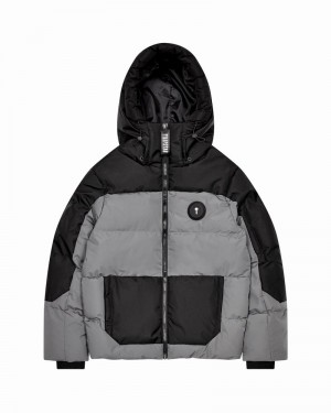 Chamarras Trapstar Decoded AW23 Puffer Hombre Negros Grises | IAPSBY-814