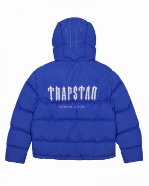 Chamarras Trapstar Decoded Encapuchado Puffer 2.0 Hombre Azules | SJHWZO-745