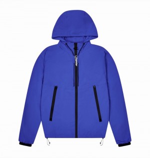 Chamarras Trapstar Hyperdrive Embossed Windbreaker Hombre Azules | JPDVKZ-046
