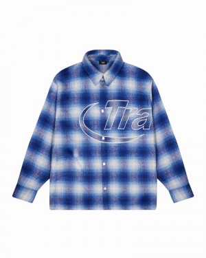 Chamarras Trapstar Hyperdrive Overshirt Shirt Hombre Azules | RXOSTF-634