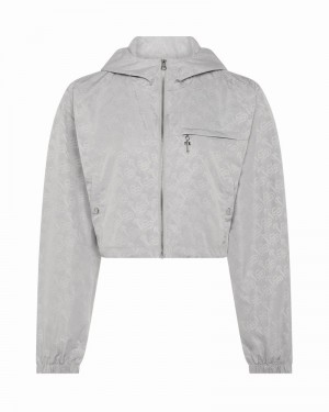 Chamarras Trapstar Monogram Windbreaker Mujer Plateados | MCJGXF-835