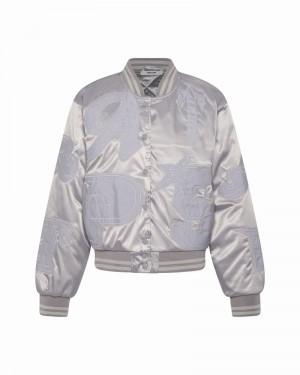 Chamarras Trapstar Wildcard Stadium Mujer Plateados | JDNCRL-975