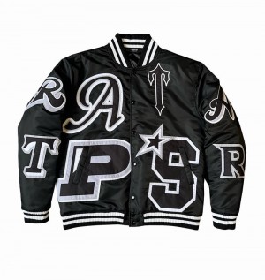 Chamarras Trapstar Wildcard Varsity Hombre Negros | KGCWQR-983