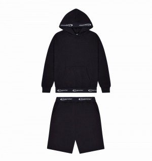 Chandals Trapstar Hyperdrive Rib Hoodie Hombre Negros | QPWCUG-645