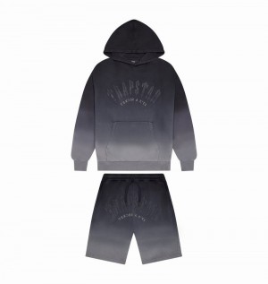Chandals Trapstar Irongate Arch Chenille Hoodie Hombre Negros | HEARLG-782