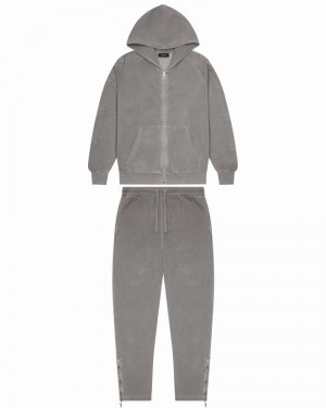 Chandals Trapstar Irongate Patchwork Zip Hoodie Hombre Grises | BYXTEZ-705