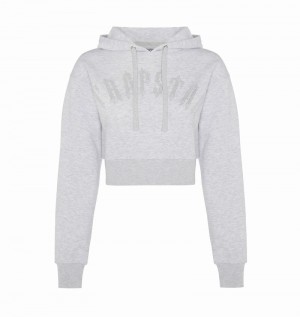 Chandals Trapstar Irongate Stud Cropped Hoodie Mujer Grises | YBFEPN-827