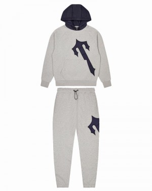 Chandals Trapstar Irongate T Hood Hombre Grises Azul Marino | JESZIA-963