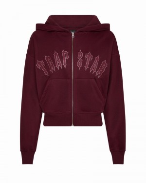 Chandals Trapstar Mesh Irongate Arch Hoodie Mujer Vino | VOXRTG-327