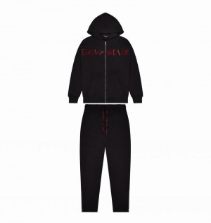 Chandals Trapstar Script Zip Through Hoodie Hombre Negros | TBNCYJ-027