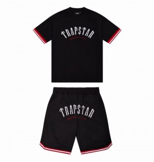 Conjuntos Trapstar Arch Mesh Shorts Hombre Negros | NMRWFJ-026