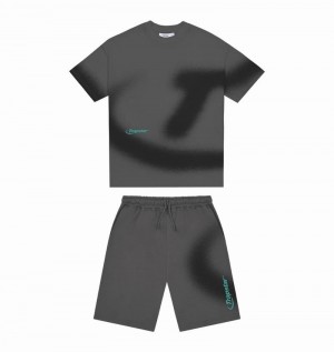 Conjuntos Trapstar Hyperdrive Spray Corta Hombre Negros | WZOGLM-598