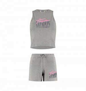 Conjuntos Trapstar London Chenille Corta Mujer Grises | WJOBCF-976