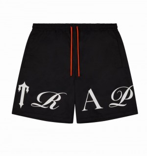 Conjuntos Trapstar Script Swimming Shorts Hombre Negros Naranjas | TWJMUY-140