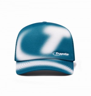 Gorras Trapstar Hyperdrive Blur Trucker Hombre Turquesa Blancos | CIYVEZ-173