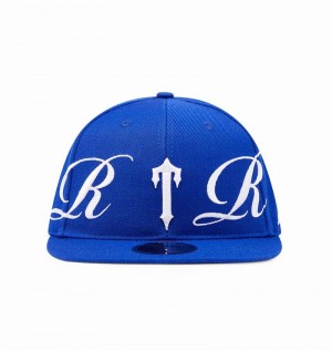 Gorras Trapstar Script Fitted Hombre Azules Blancos | JXKBCW-231