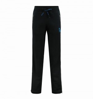 Pantalon Trapstar Script Zip Leg Jogging Mujer Negros Turquesa | HCUTPW-384