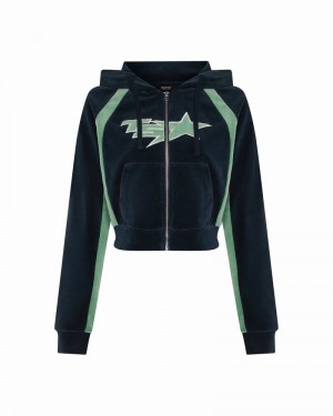 Sudadera con Capucha Trapstar TS-Star Velour Mujer Verdes | OMFTJG-976