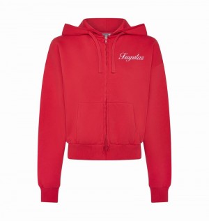Sudadera con Capucha Trapstar TS-Star Zip Up Pista Top Mujer Rojos | RJQHZB-081