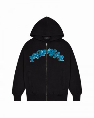 Sudadera con Capucha Trapstar Wildcard Chenille Hombre Negros Turquesa | JRZOQD-503
