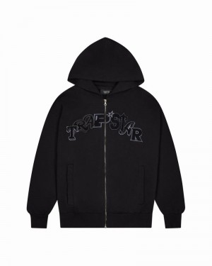Sudadera con Capucha Trapstar Wildcard Chenille Zip Hombre Negros | GYPRBO-692