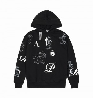 Sudadera con Capucha Trapstar x Iceberg Embroidered and Printed Popeye Hombre Negros | INZCLS-140