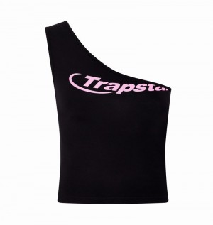 Tops Trapstar Hyperdrive One Shoulder Vest Mujer Negros Rosas | WDKFZQ-659