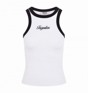 Tops Trapstar Racer Vest Mujer Blancos Negros | DXSRFG-174