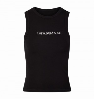 Tops Trapstar Script Racer Vest Mujer Negros | OWZGUT-084